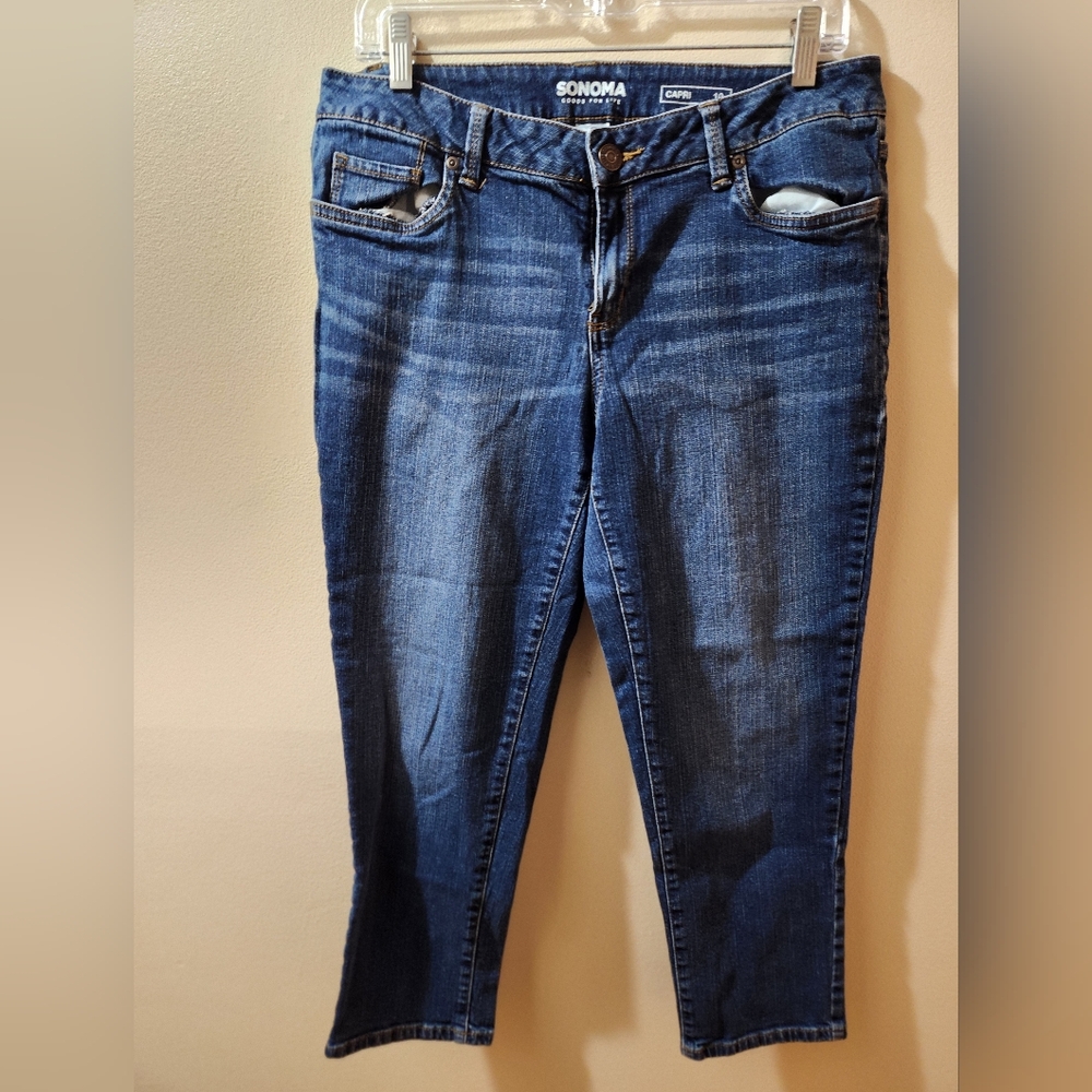 Sonoma, stretchable, denim, Capri, size 10